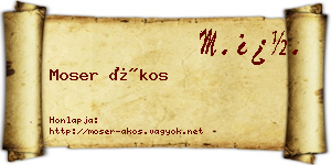 Moser Ákos névjegykártya